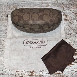 Coach Tan and Brown Sunglasses Case